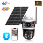 6MP Dual Lens Solar 4G PTZ Camera with 18000mAH Battery and Solar Panel